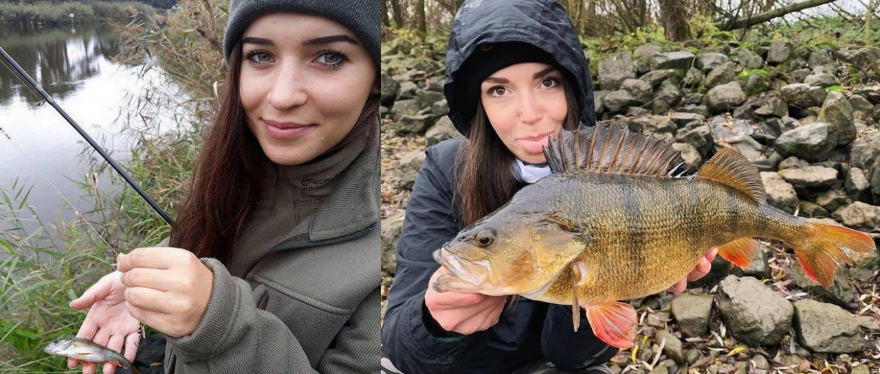 Під дощ впіймала Настя окунька,<br />
Щось не щастило їй зрання...<br />
Але подруга Вєра на...
