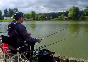 Немного фоток про строй удилища херабуна. Rapala 5.4 на забросе и при вываживании.